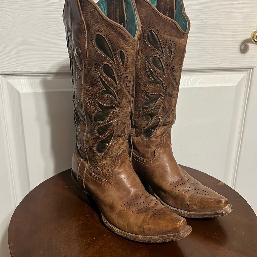 🔥🔥 CORRAL VINTAGE Cowgirl‎ Boots - Very Detailed , Very High End - Women Sz 6